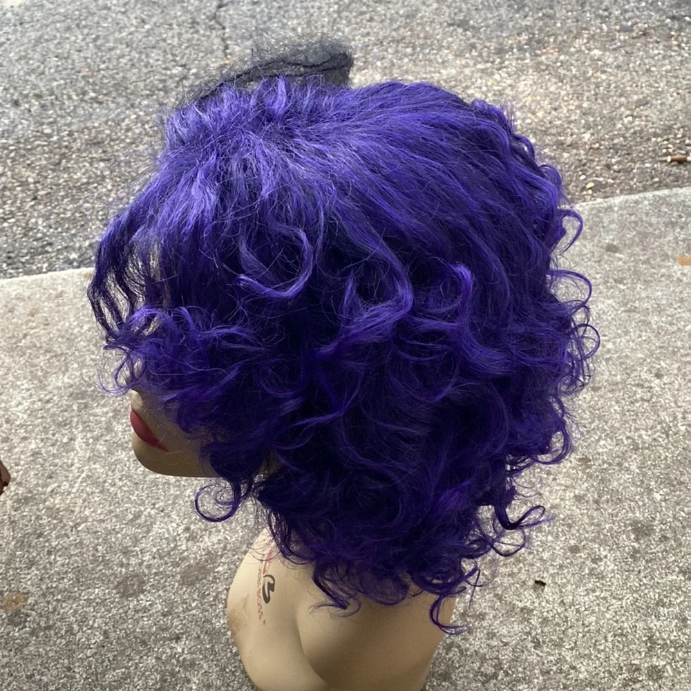 Curly and Wavy Wig collection Purply curly synthetic wig - Picture 2 of 6